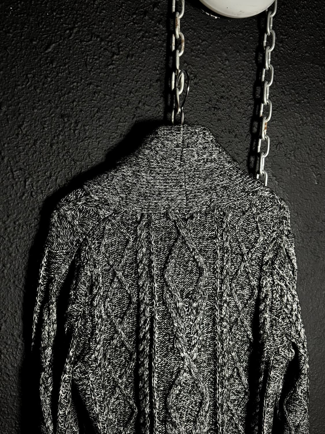 FUGA – Grey Cable Knit Shawl Cardigan 상품이미지6