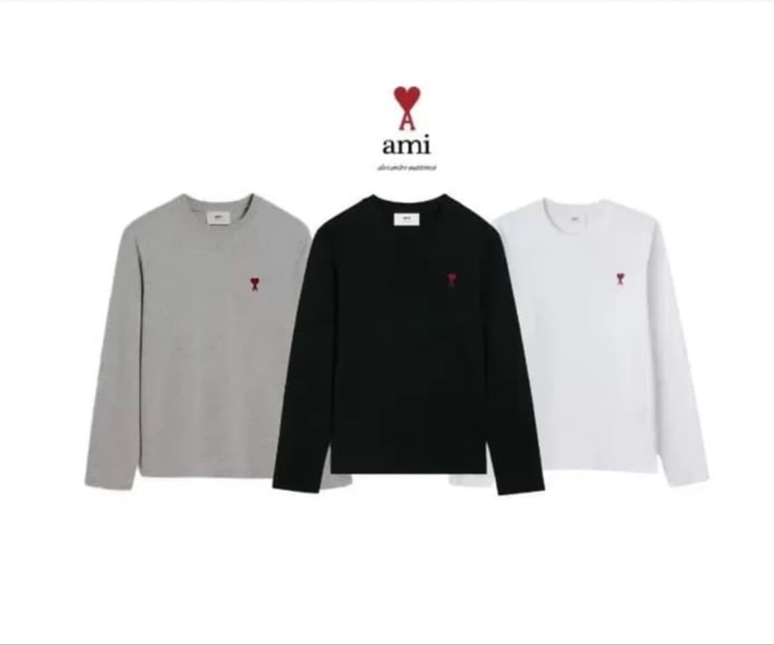  🔥[새상품/정품]🔥 아미 롱 슬리브 스몰로고 블랙,그레이,화이트 상품이미지1