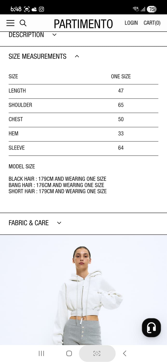 파르티멘토우먼 크롭후드집업 상품이미지2