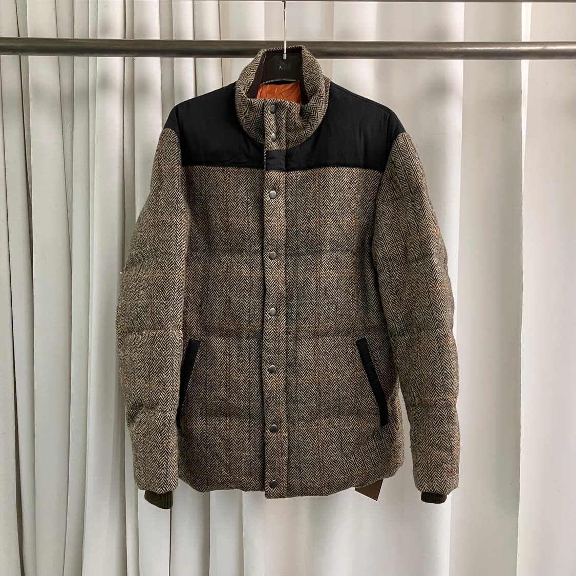 VTG 빈티지 헤링본 해리스 트위드 패딩 점퍼 M 상품이미지1
