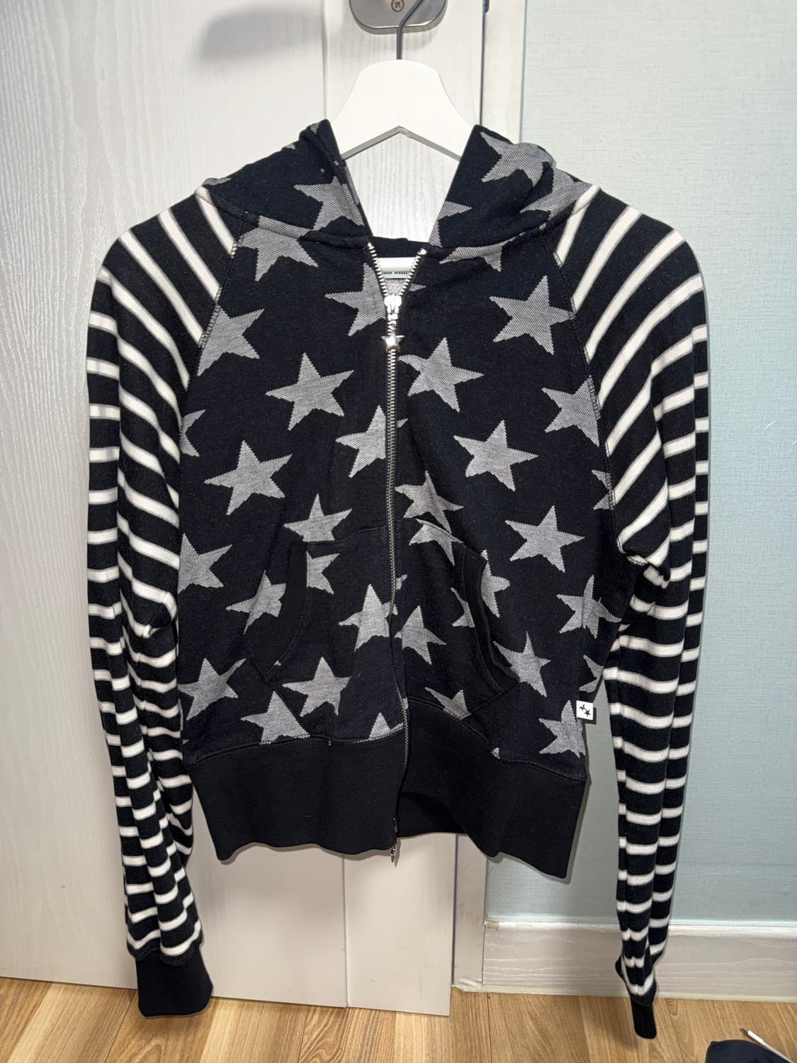 카비시 W 래글런 스타 집업 후디 블랙 상품이미지3