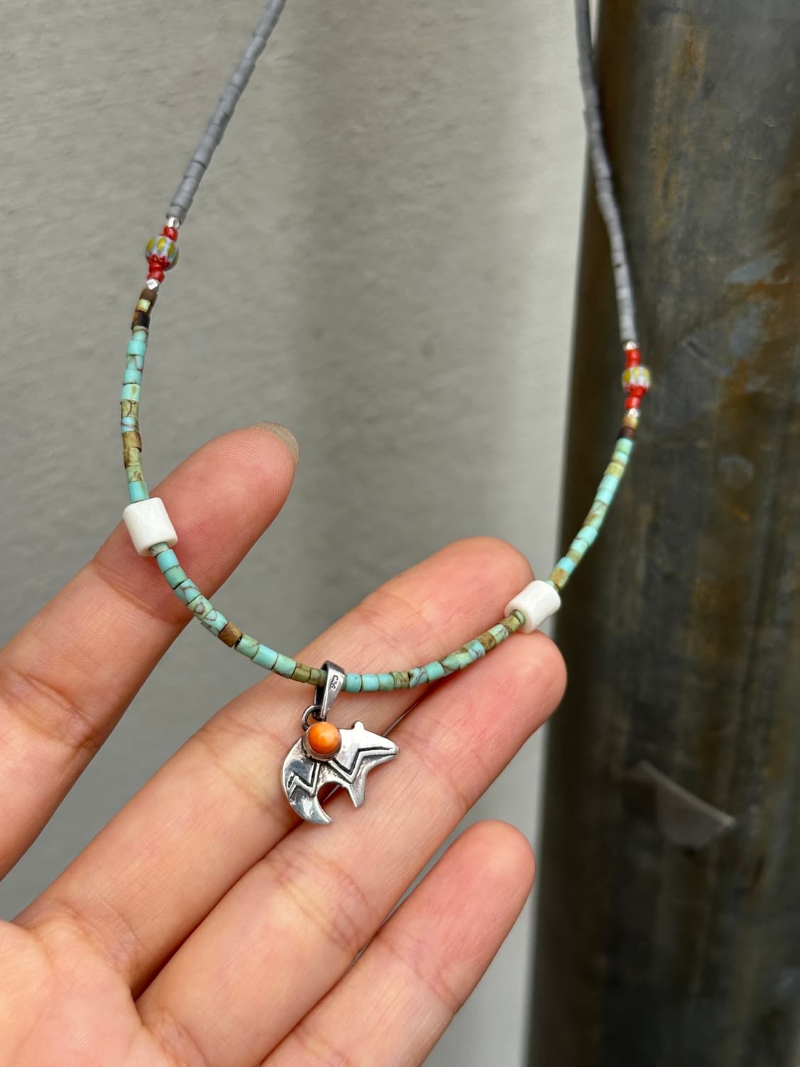 Vintage Navajo Bear 925 Silver Pendant T 상품이미지1