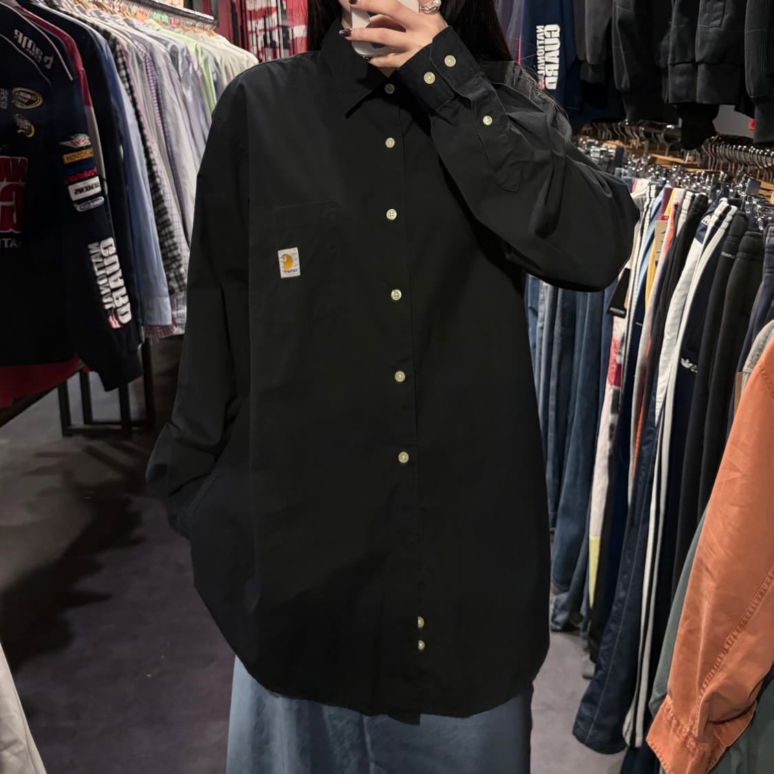 [IM] Carhartt 칼하트 긴팔 셔츠 블랙 상품이미지1