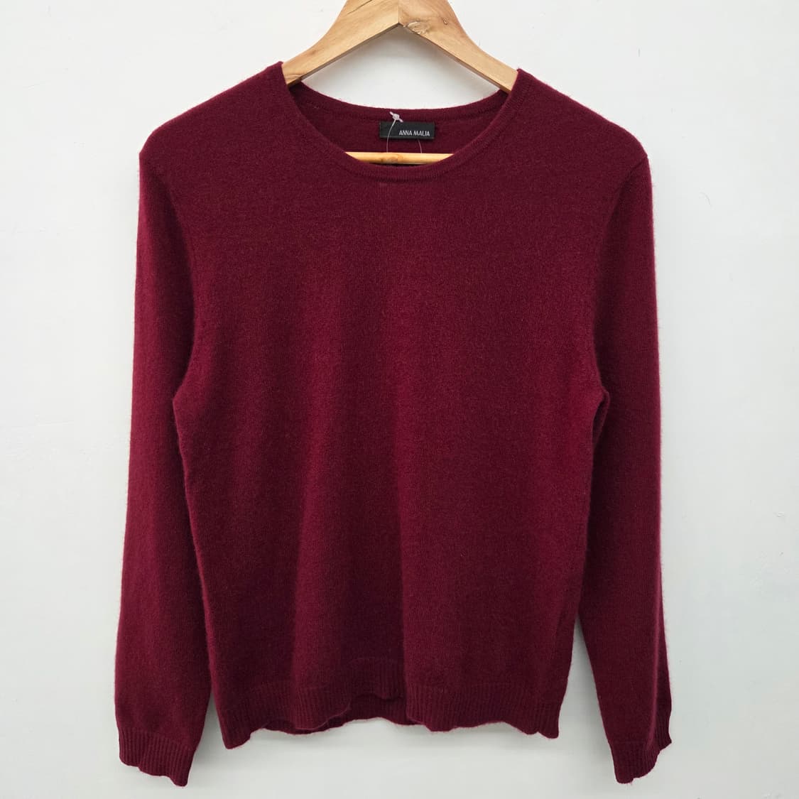 캐시미어100% 와인색 니트 여m 상품이미지3