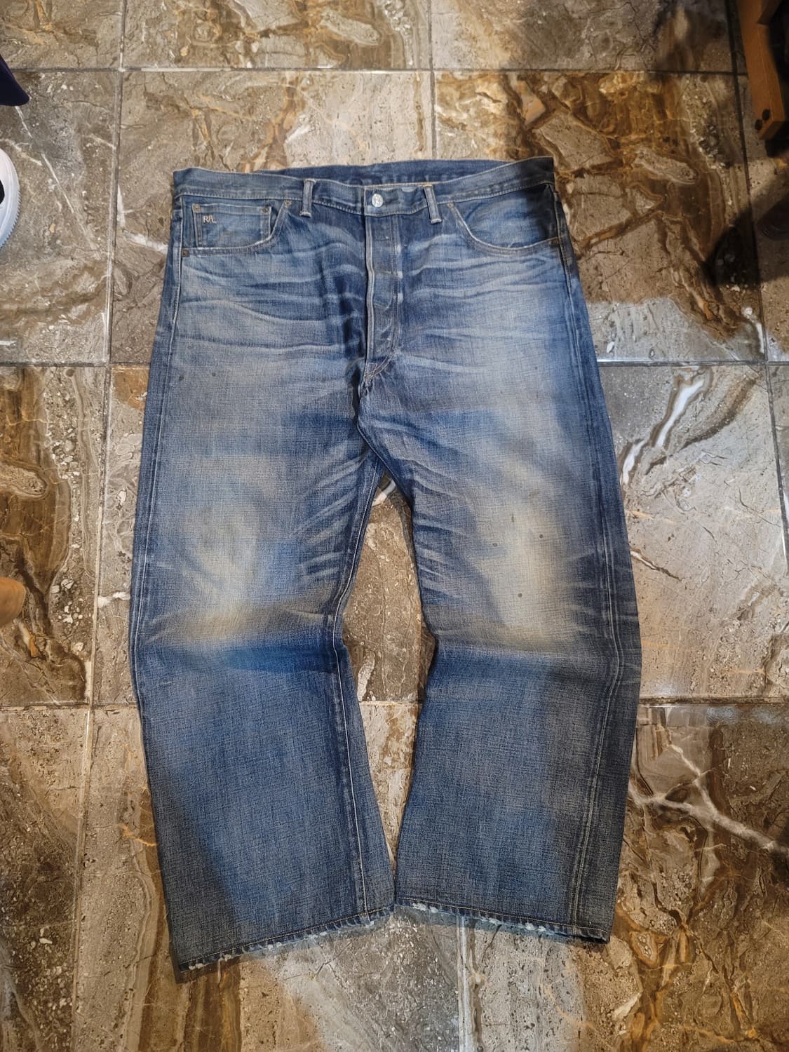 더블알엘 워싱 셀비지 데님팬츠 (빅사이즈) 상품이미지2