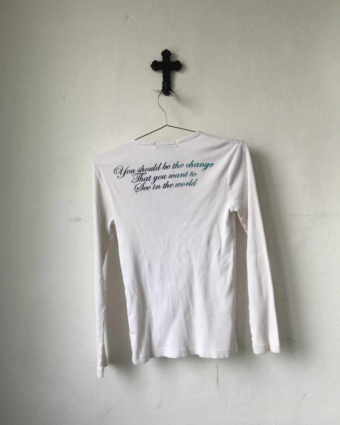 Lettering printing ribbed sleeve 상품이미지3