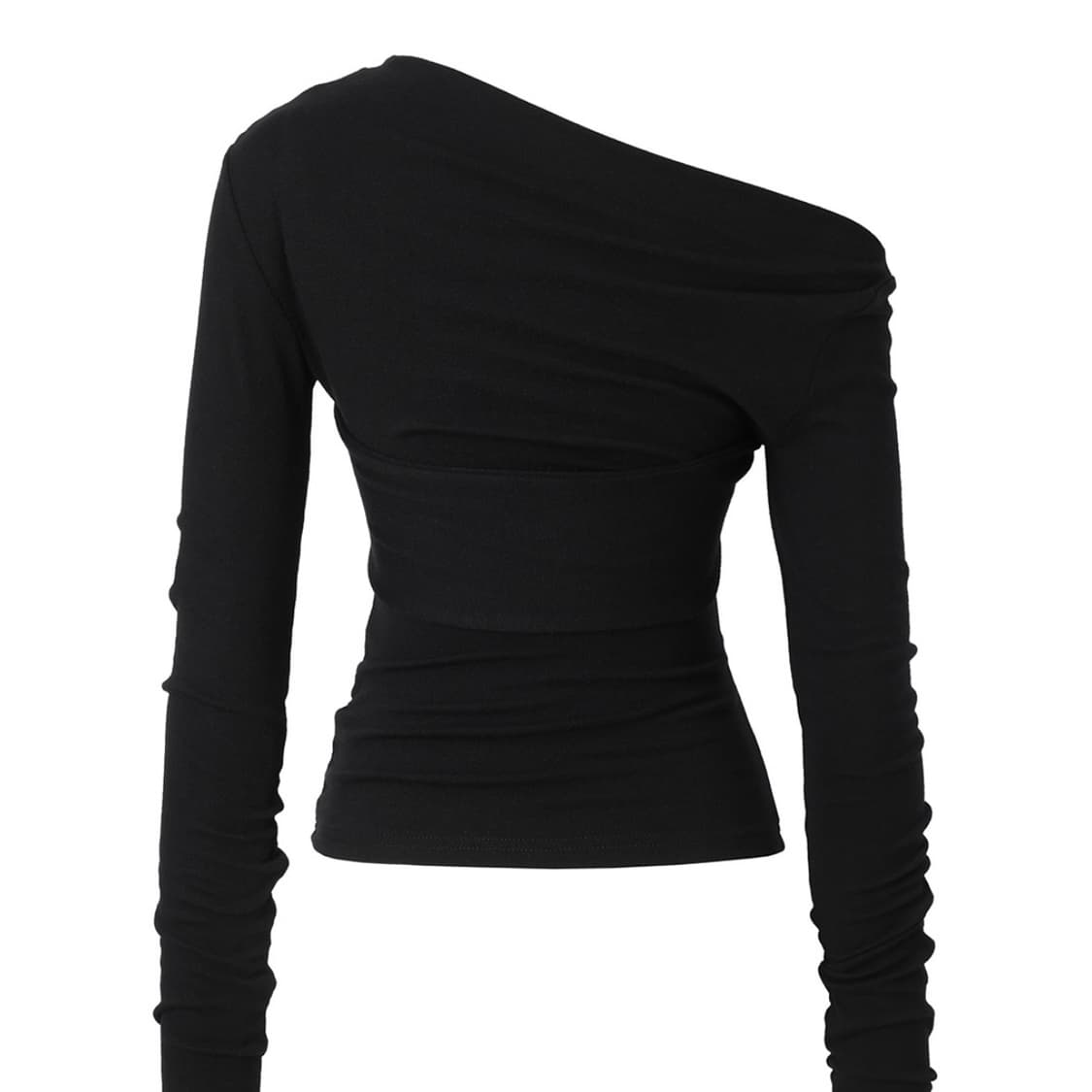 Drape Flow Tie Long Sleeve (black) 상품이미지3