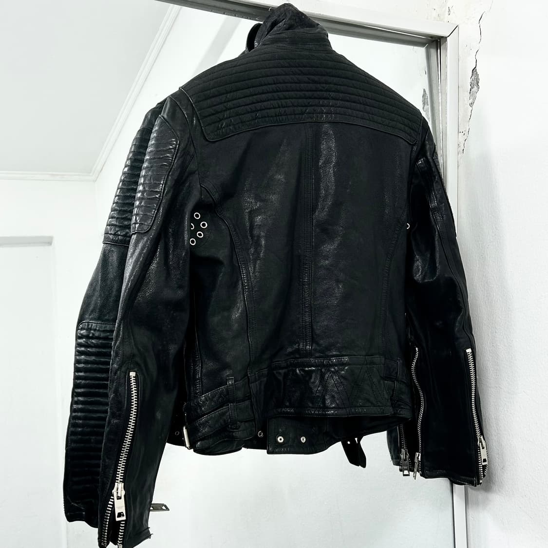 이태리제 양가죽 더블 라이더 자켓 상품이미지5