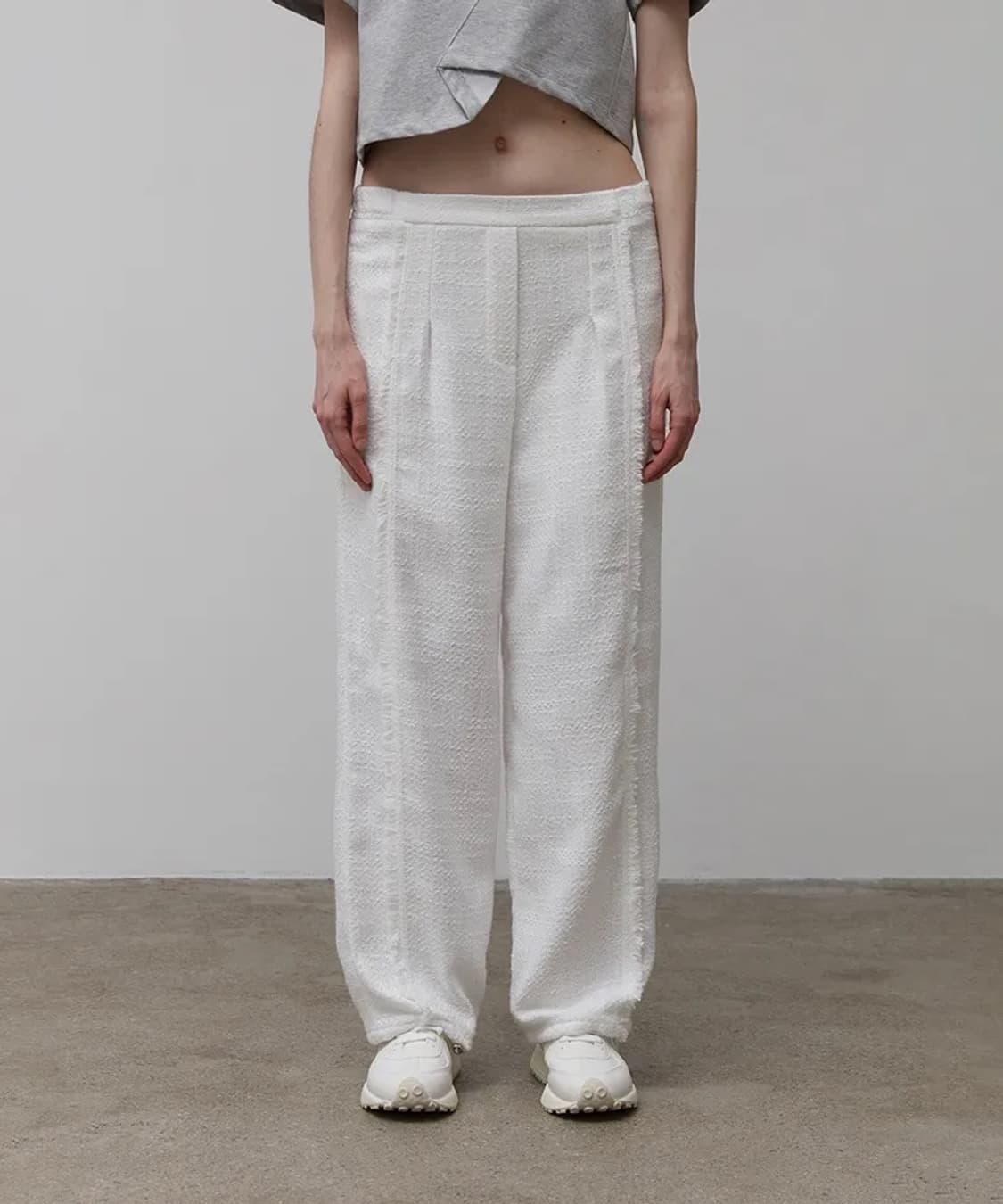 LOWTIDE FRINGE TWEED PANTS [WHITE] M 상품이미지1