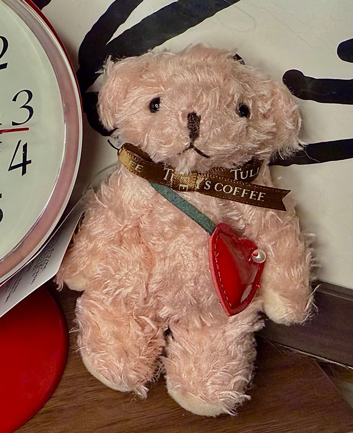 [미개봉/새상품]일본 한정판 털리스 커피 발렌타인 핑크 베어풀 인형키링 상품이미지1