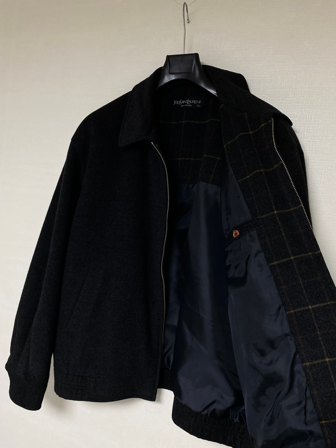 YVES SAINT LAURENT YSL 로고 울캐시미어 점퍼 상품이미지5