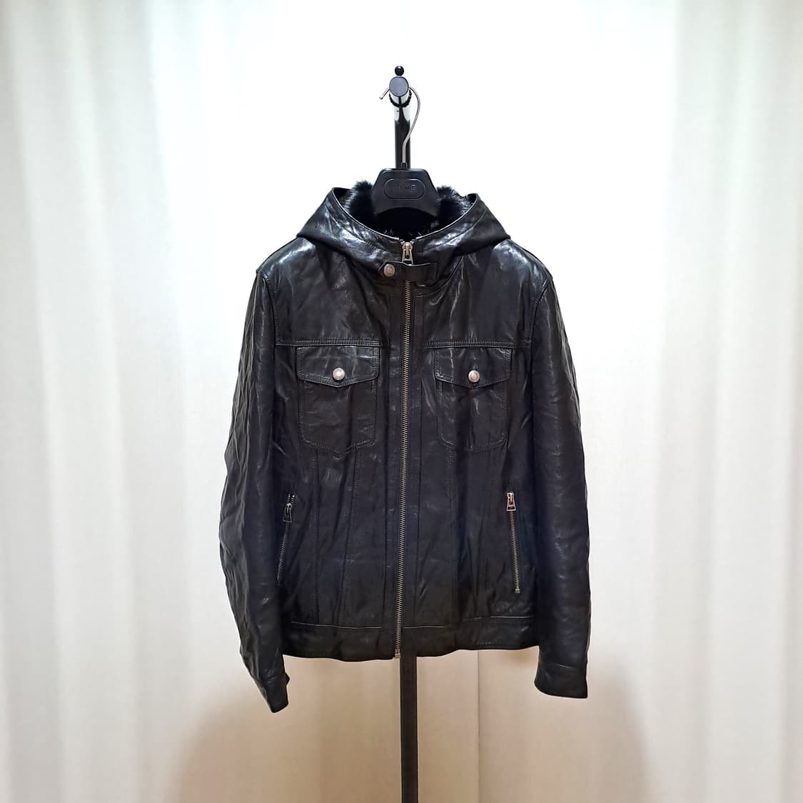 (택포) 양가죽 밍크 안감 후드 자켓 M B247 상품이미지1