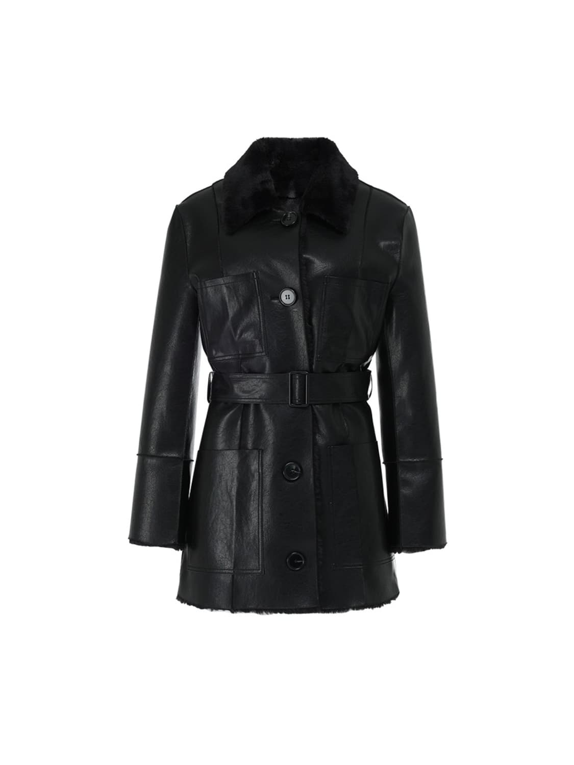 낫유어로즈 리버시블 무스탕 블랙S 상품이미지1