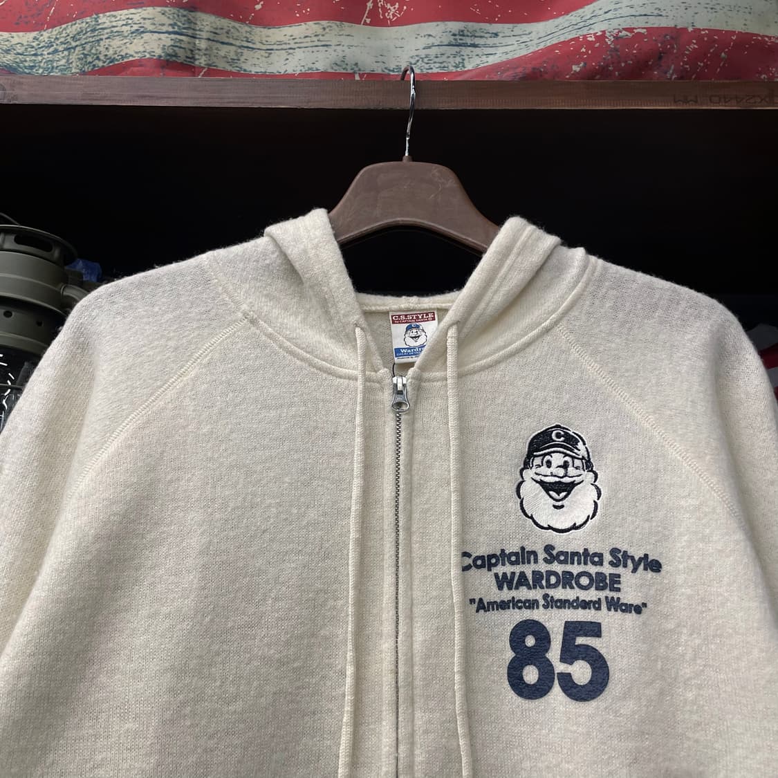 캡틴 산타 프린팅 스펠 아웃 아메리칸 스탠다드 후드 집업 N406 상품이미지3