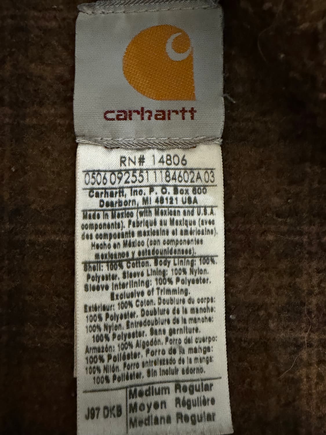 칼하트 j97 dkb m사이즈 상품이미지5