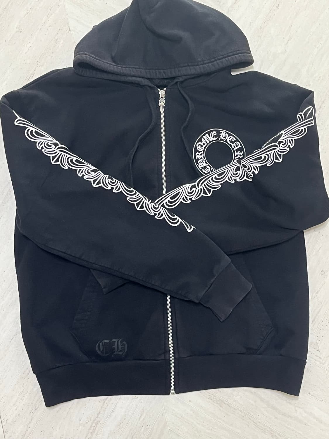 크롬하츠 홀스슈 플로랄 후드집업 S 상품이미지2