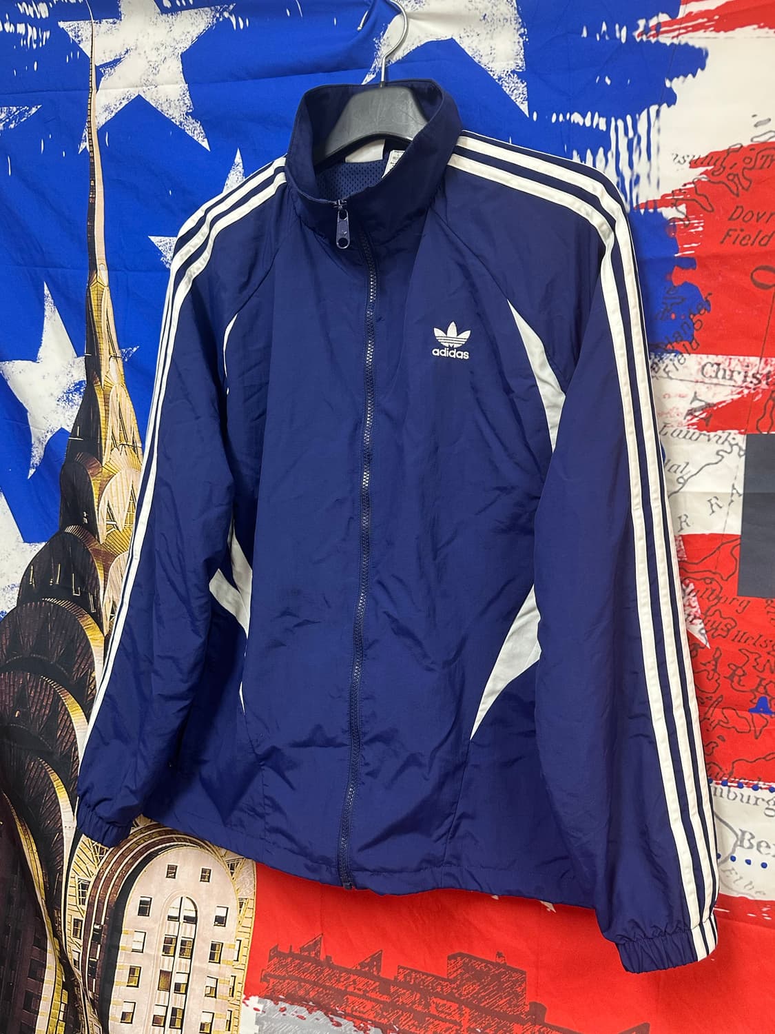 s급 아디다스 네이비 바켄바우어 오버핏 바람막이 L100 상품이미지2