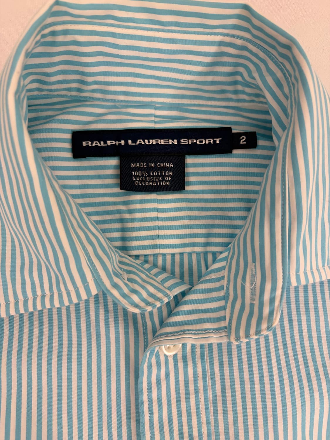 [2] 랄프로렌 스포츠 스트라이프 셔츠 하늘색 상품이미지2