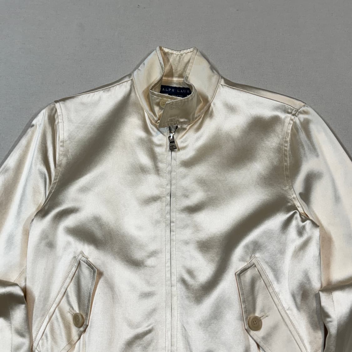 S) 폴로 랄프로렌 실크 혼방 새틴 블루종 재킷 상품이미지3