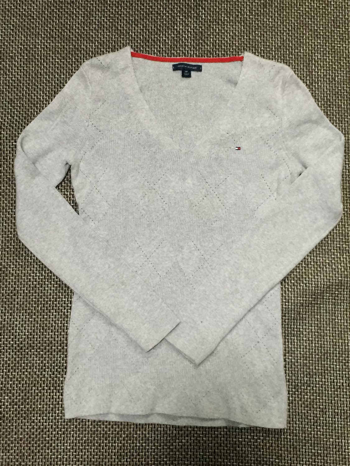 타미힐피거 코튼 솔리드 브이넥 스웨터 상품이미지2