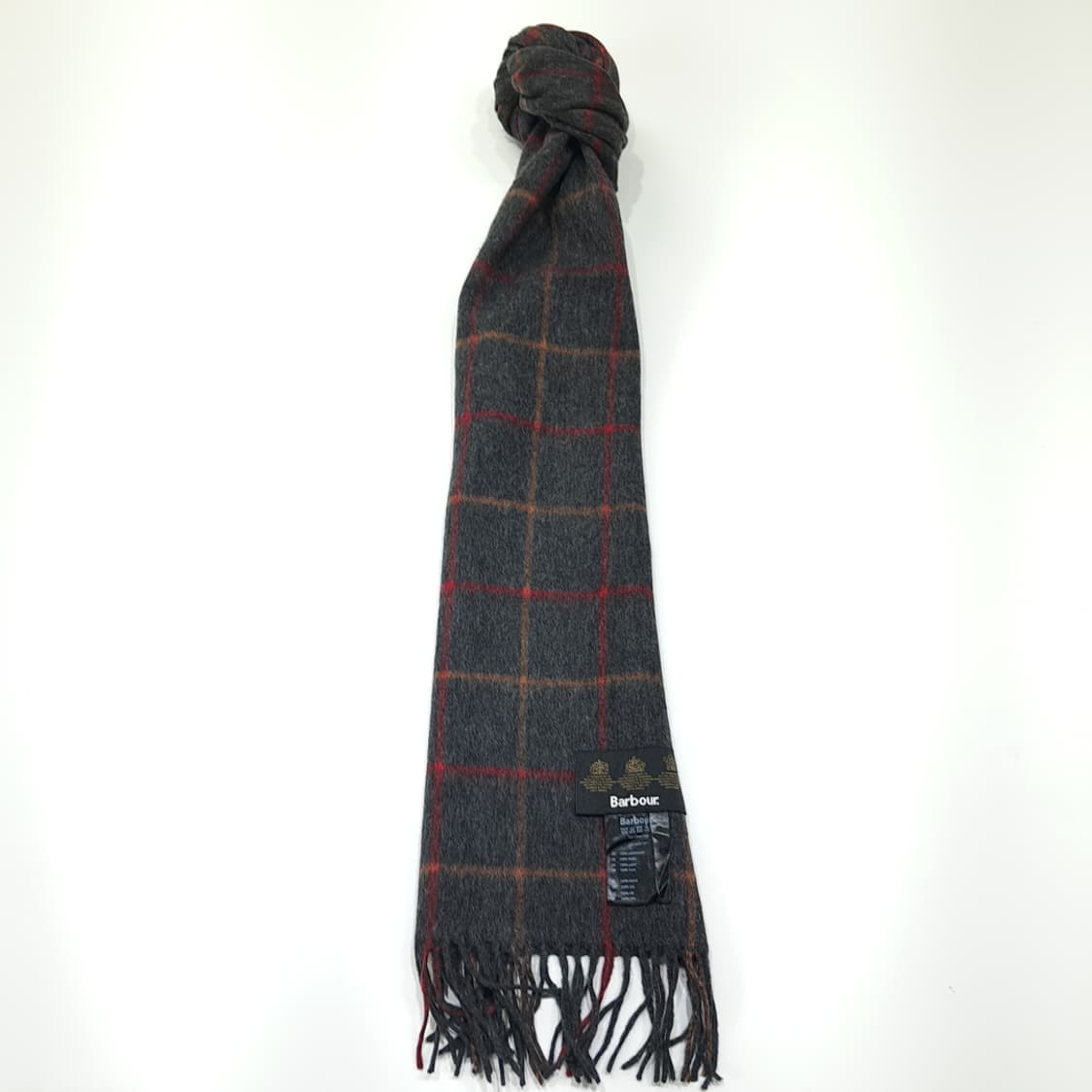 MX640 바버 램스울 윈도우페인체크 차콜그레이 머플러목도리 상품이미지3