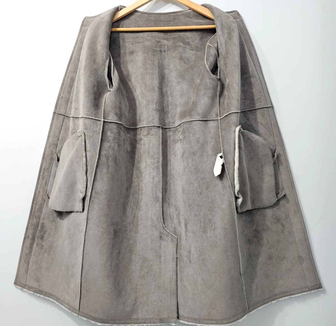 베네통 그레이 퍼 롱코트 ~55 상품이미지4
