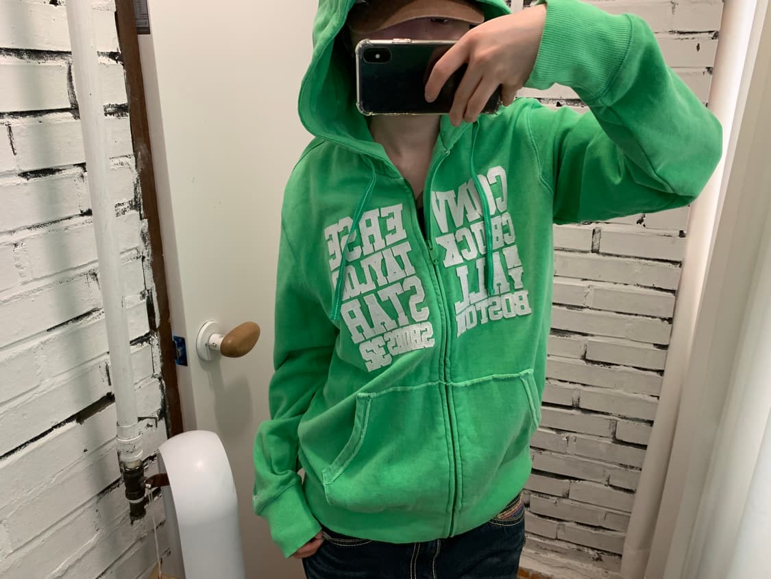 Converse patched green hood zip-up 상품이미지1