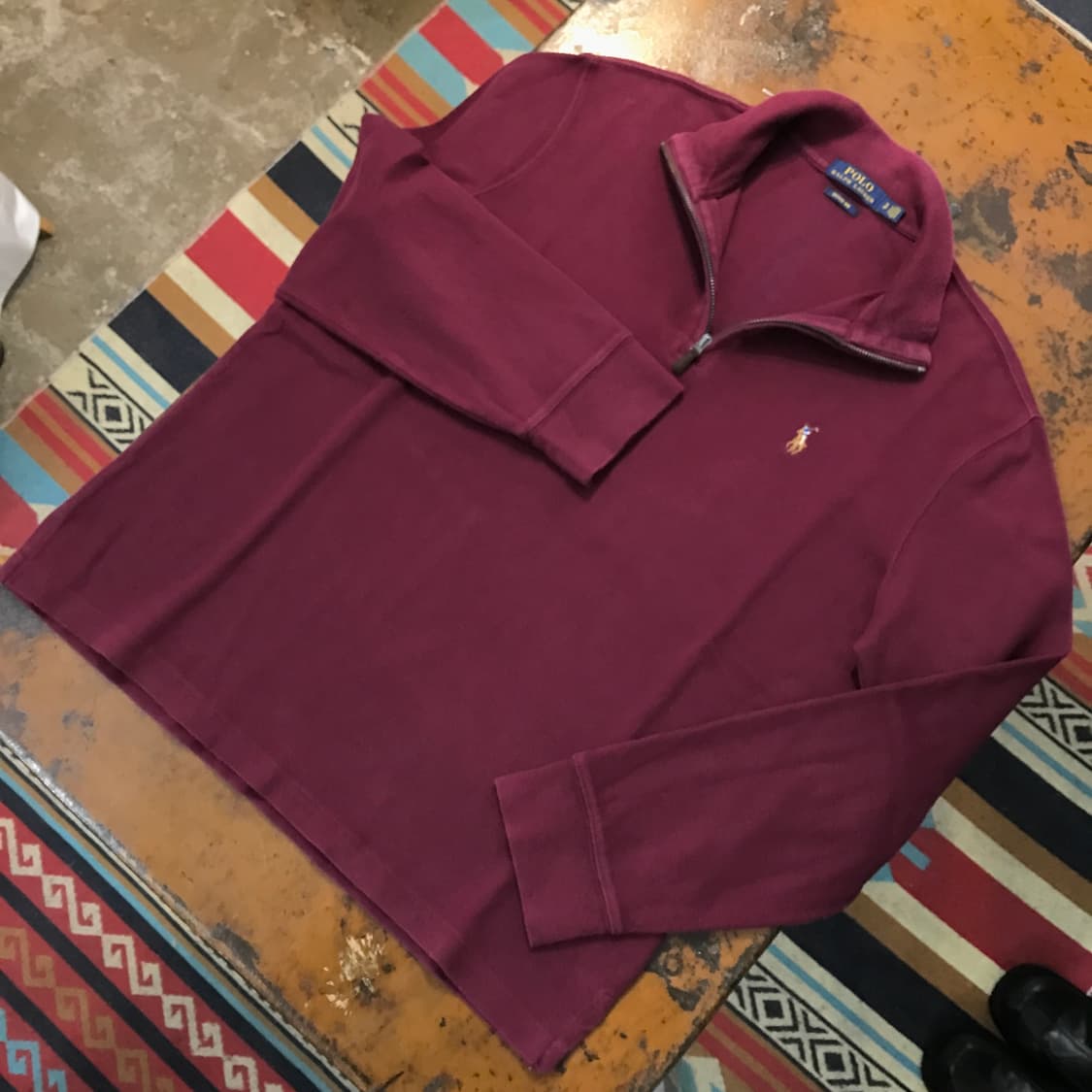 폴로랄프로렌 버건디 코튼 반집업 풀오버 남성 105 사이즈 상품이미지2