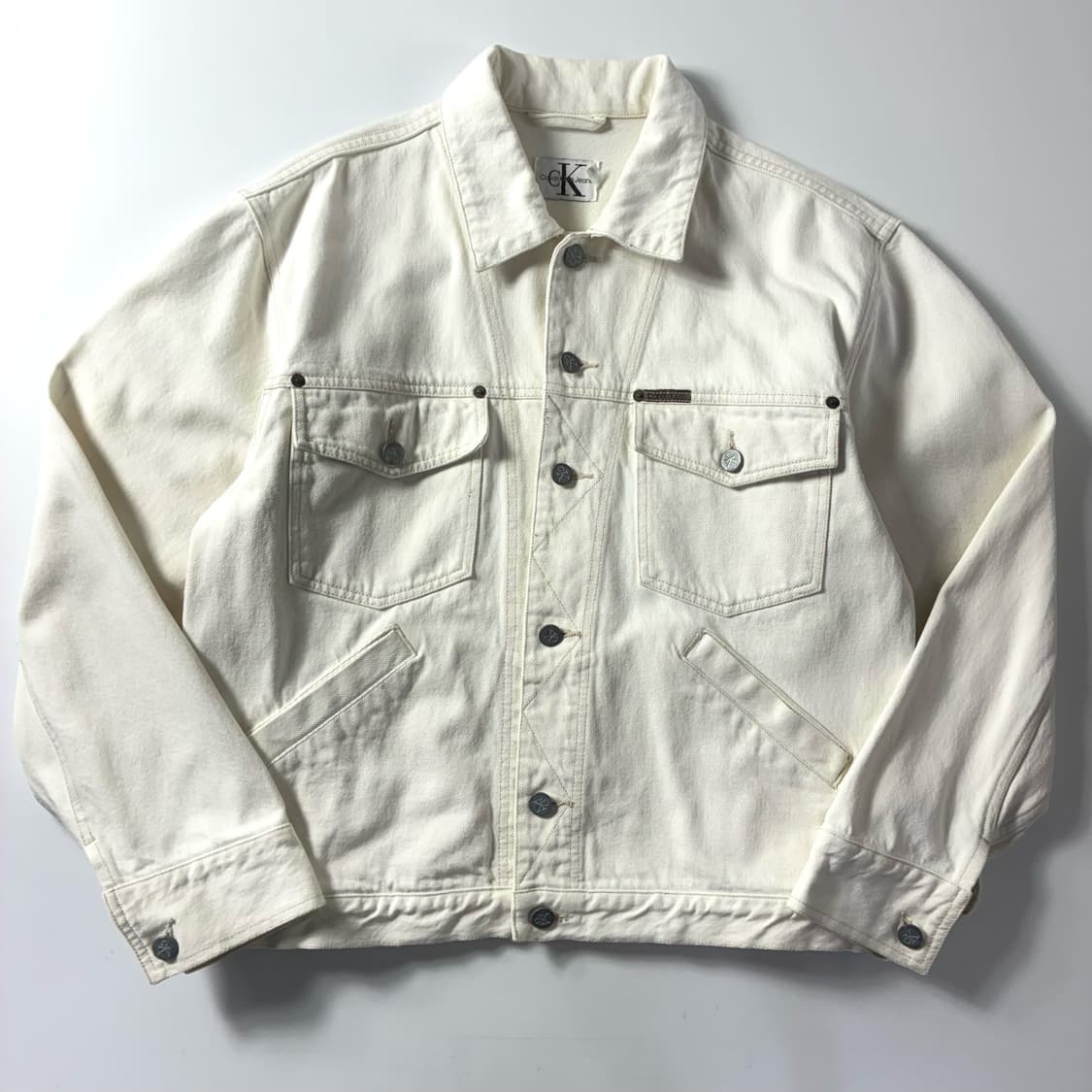 Calvin klein  캘빈 클라인 화이트 데님 트러커 자켓  상품이미지1