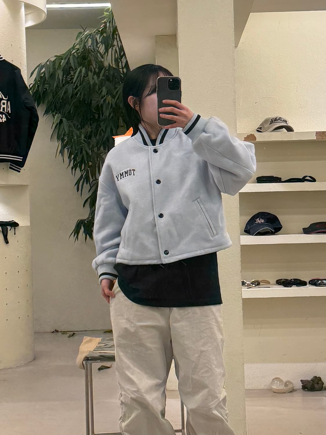 타미 진스 스카이 블루 모직 바시티 자켓 U285 상품이미지1