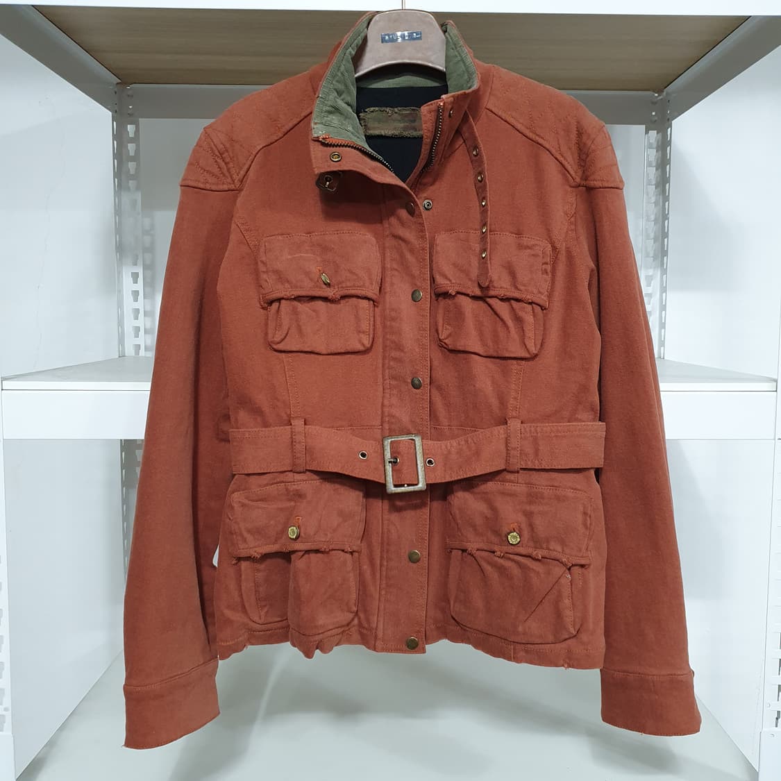 (77) 밀란로랭 브릭오렌지 빈티지 벨티드 야상 자켓 상품이미지6