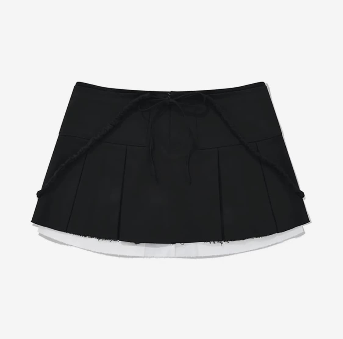 키르시 로우 웨스트 플리츠 스커트 블랙 상품이미지1