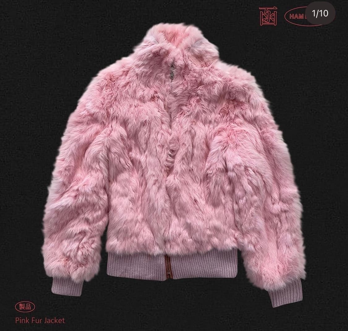 빈티지 핑크 퍼자켓 갸루 상품이미지1