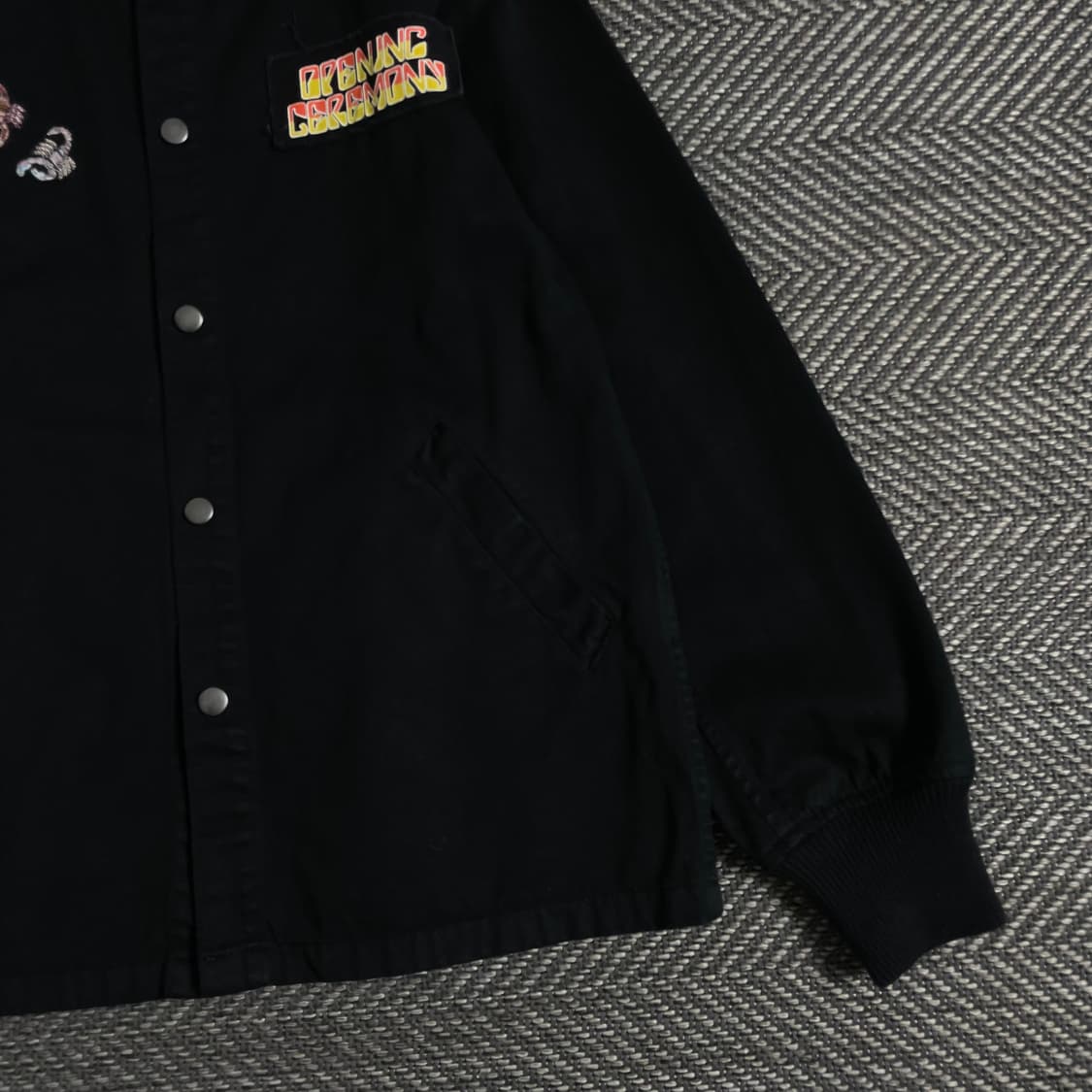 오프닝 세레모니 빅로고 블랙 박시핏 워크 자켓y 3553 상품이미지4