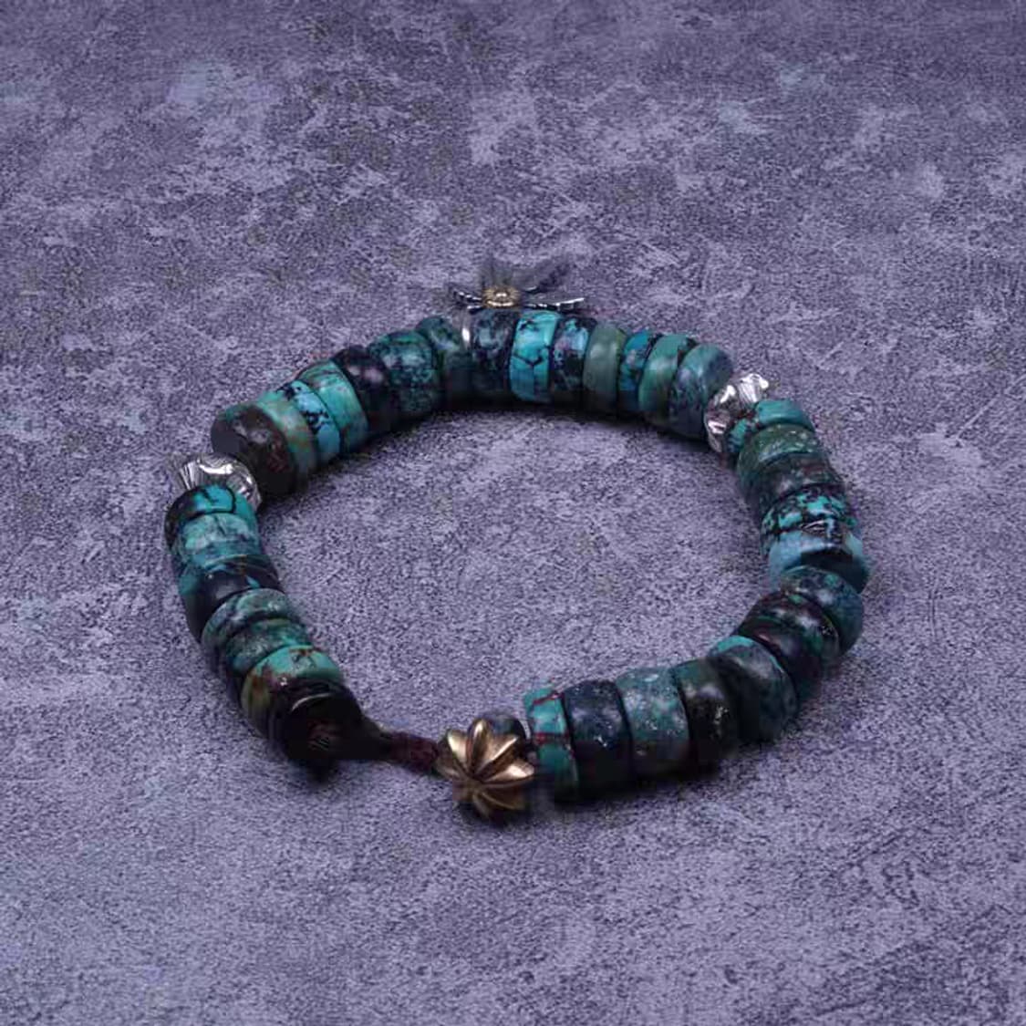 Oceanora 실버 메이플 리프 터쿼이즈 팔찌 상품이미지2