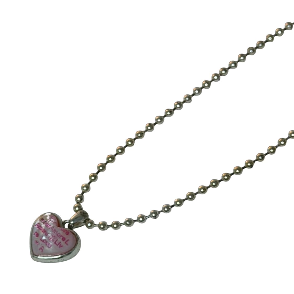 00s 레트로무드 핑크 하트 볼체인 목걸이 상품이미지6