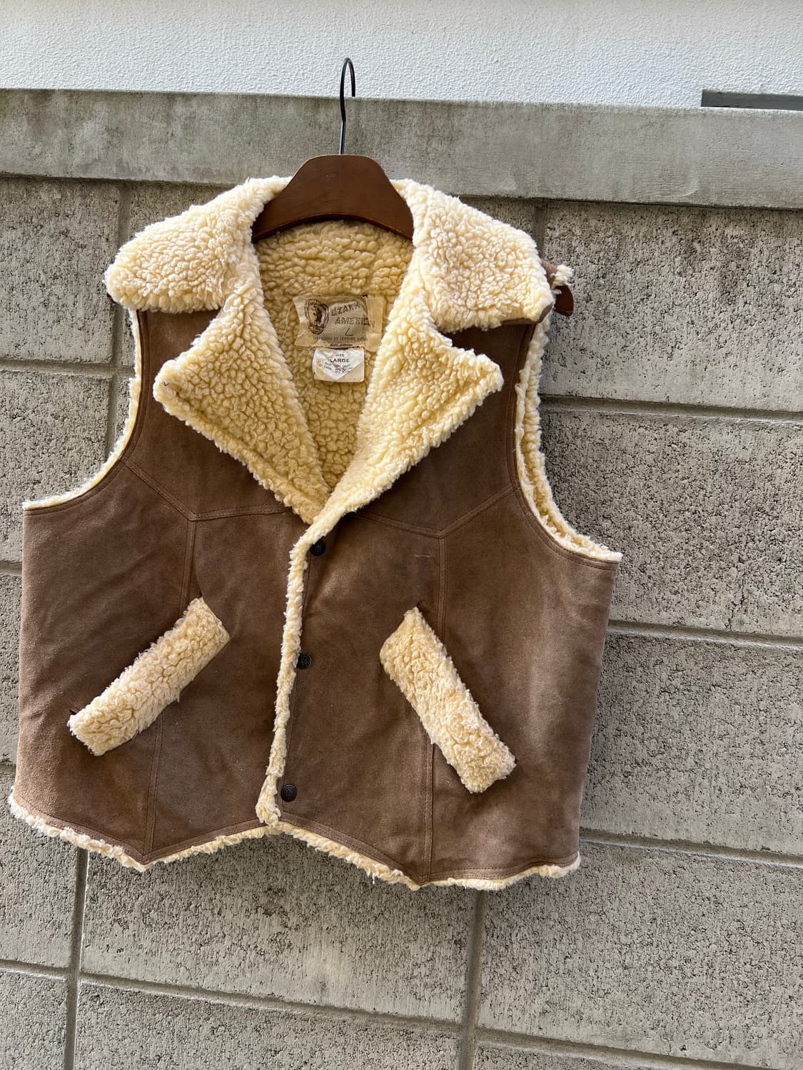 1980s OZARK AMERICAN 스웨이드레더 쉐르파베스트 상품이미지5