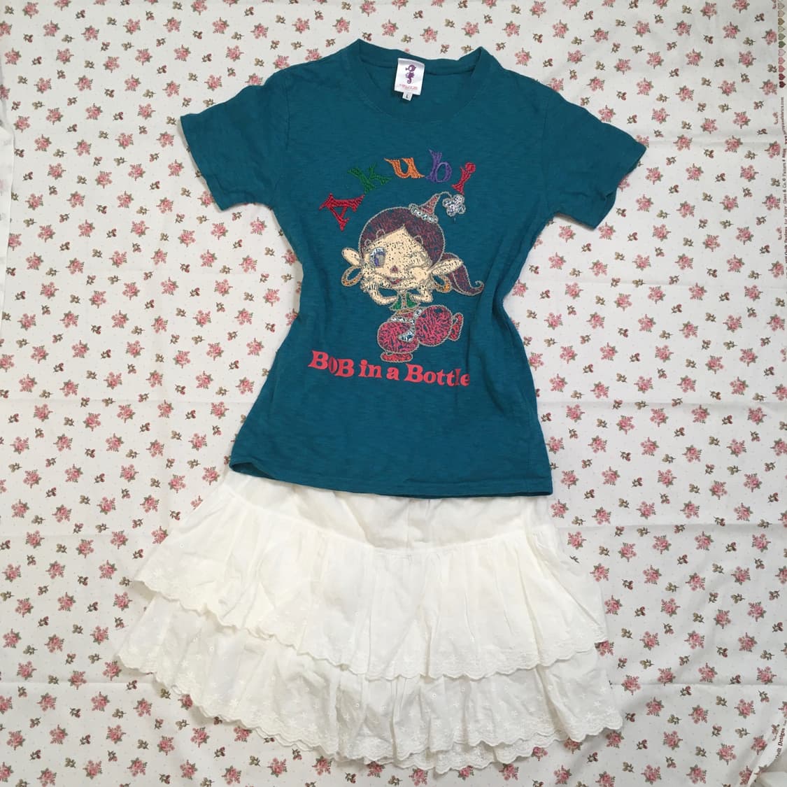 jpn vintage bluegreen akubi t shirt 상품이미지1