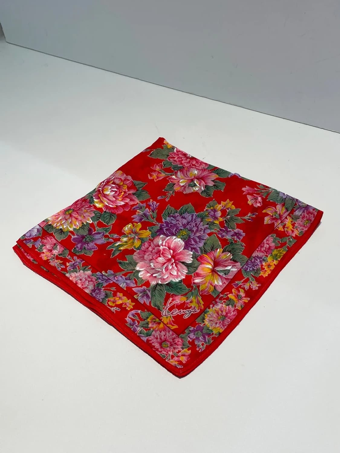 겐조 00s 재팬 플라워 패턴 쁘띠 손수건 A1459 상품이미지3