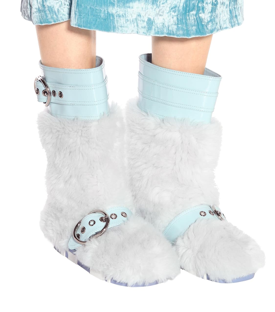 [감정서O] 미우미우 폭스퍼 페이던트 레더 부츠 상품이미지1