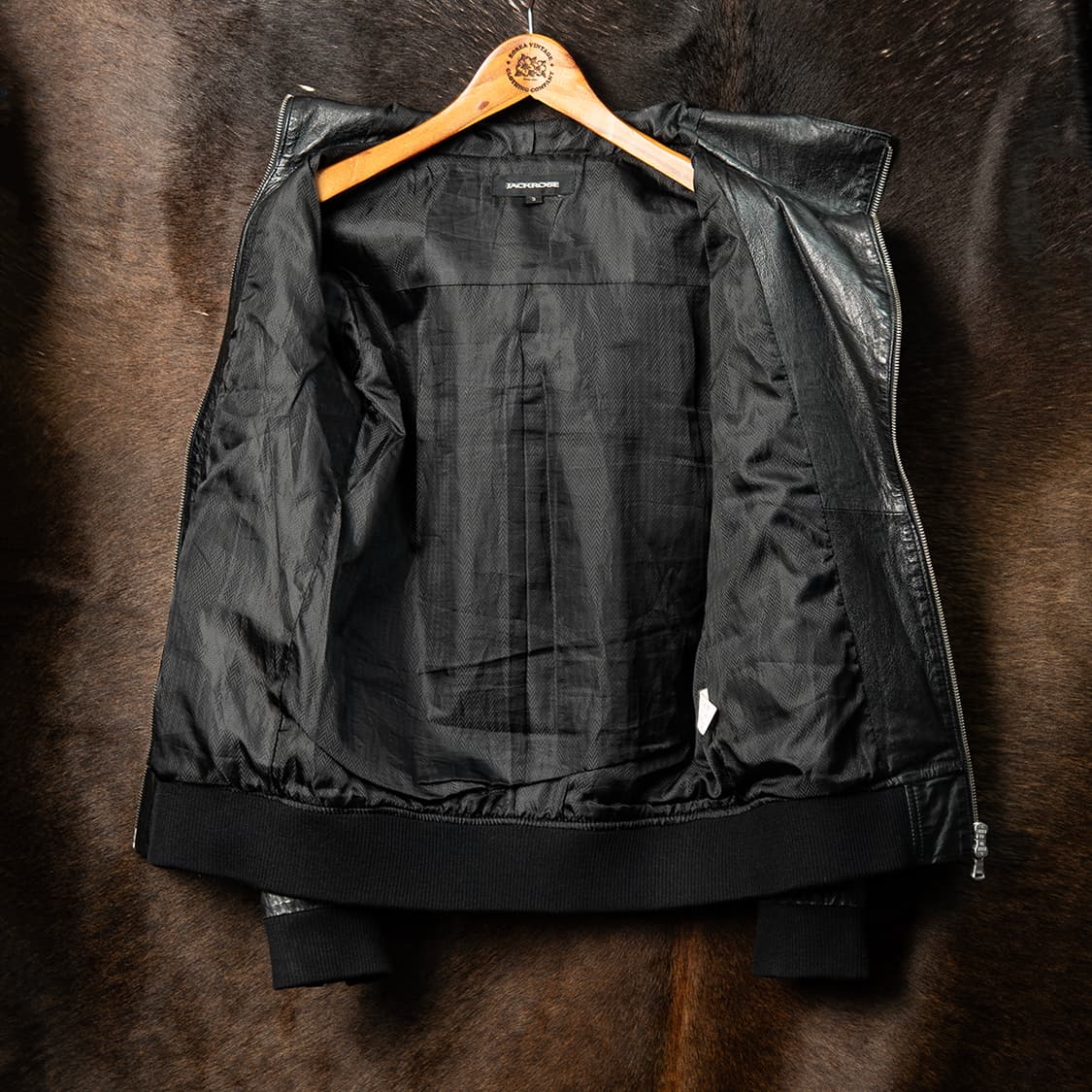 [90] 잭로즈 JACK ROSE 피그스킨 레더 후드집업 블랙  상품이미지8