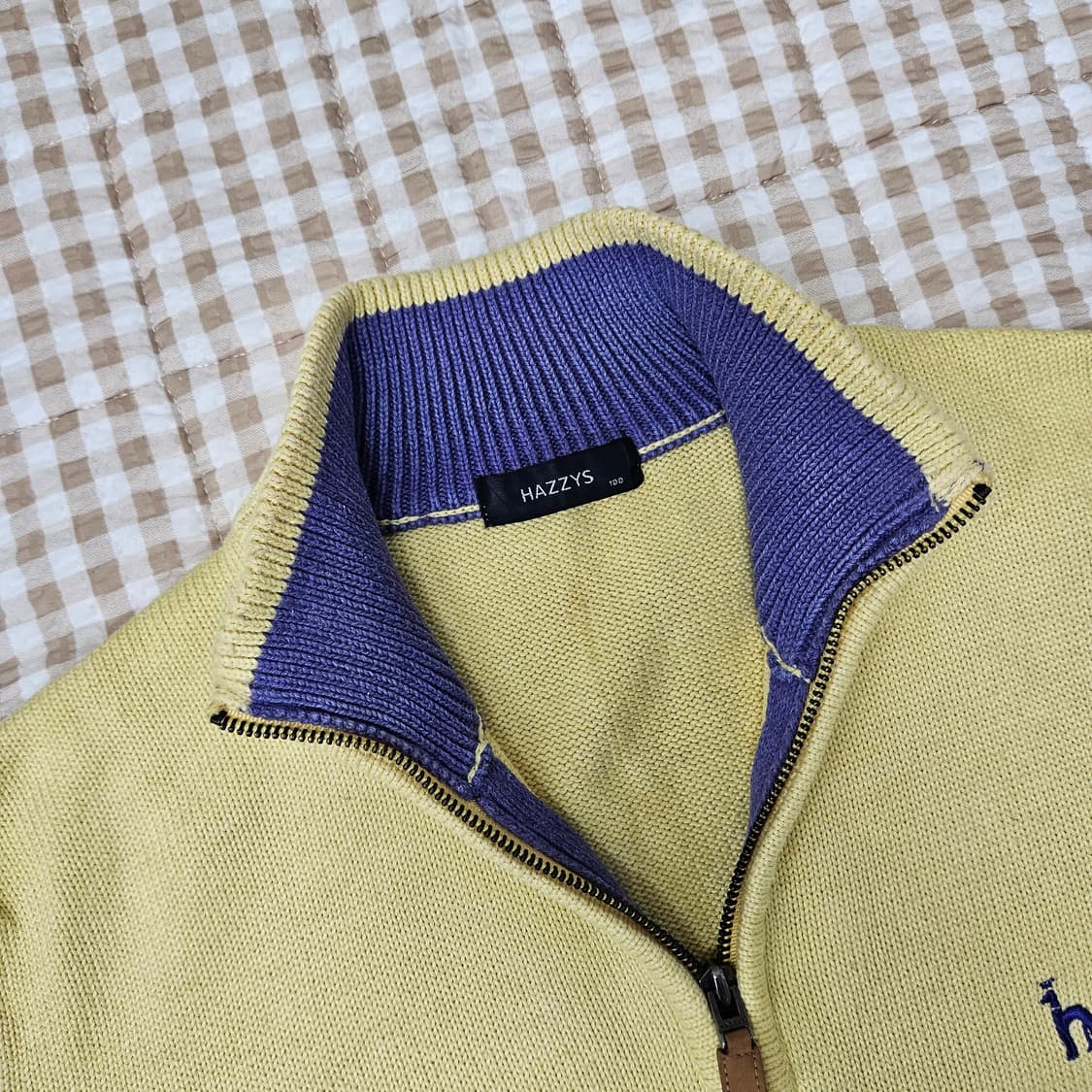 헤지스 반집업 면니트 남자100 상품이미지2