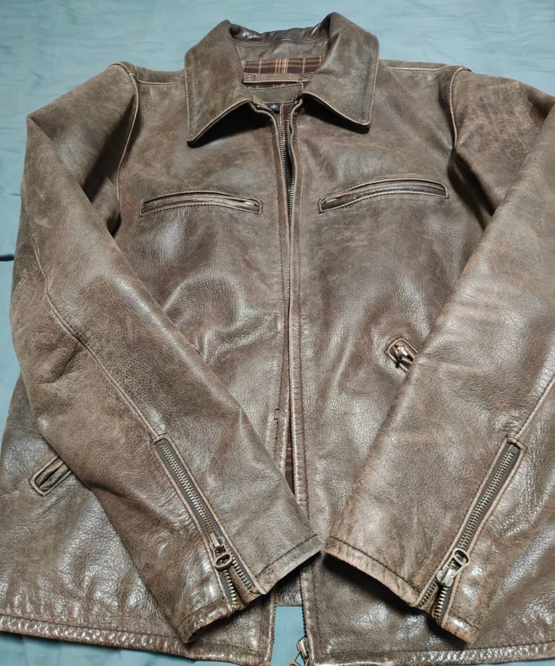 RRL 1960 스타일 복각 빈티지 카우하이드 레더 자켓 상품이미지2