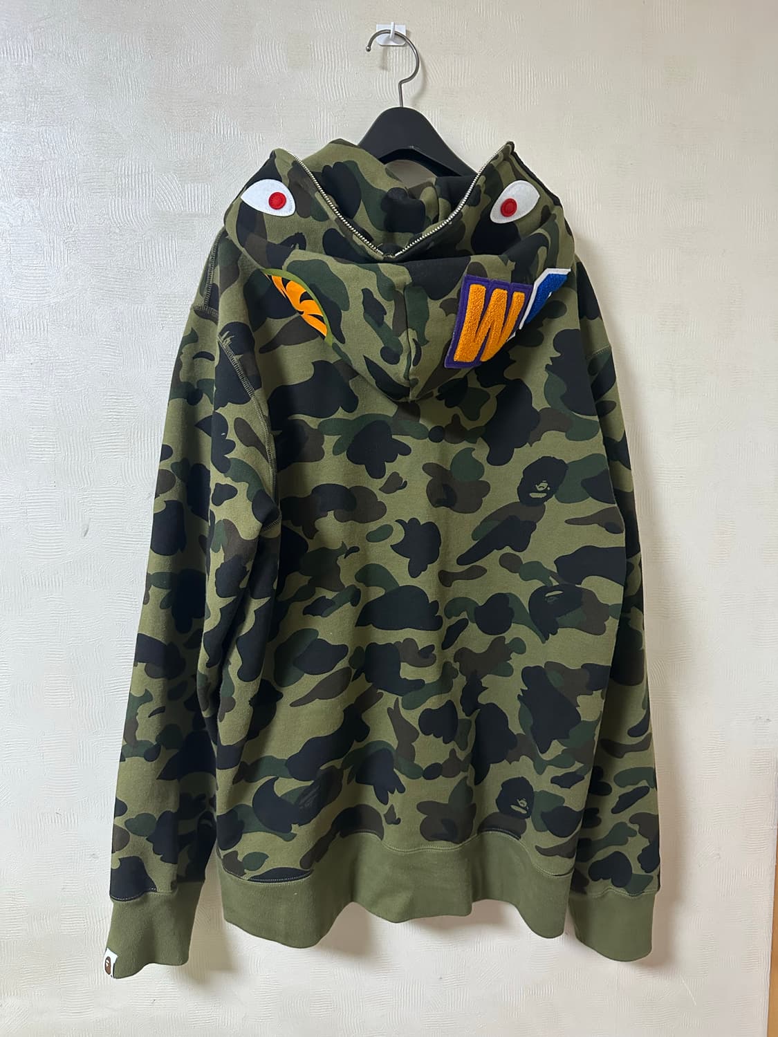 베이프 퍼스트 카모 샤크 풀 집 후드 아미 그린 L 상품이미지2