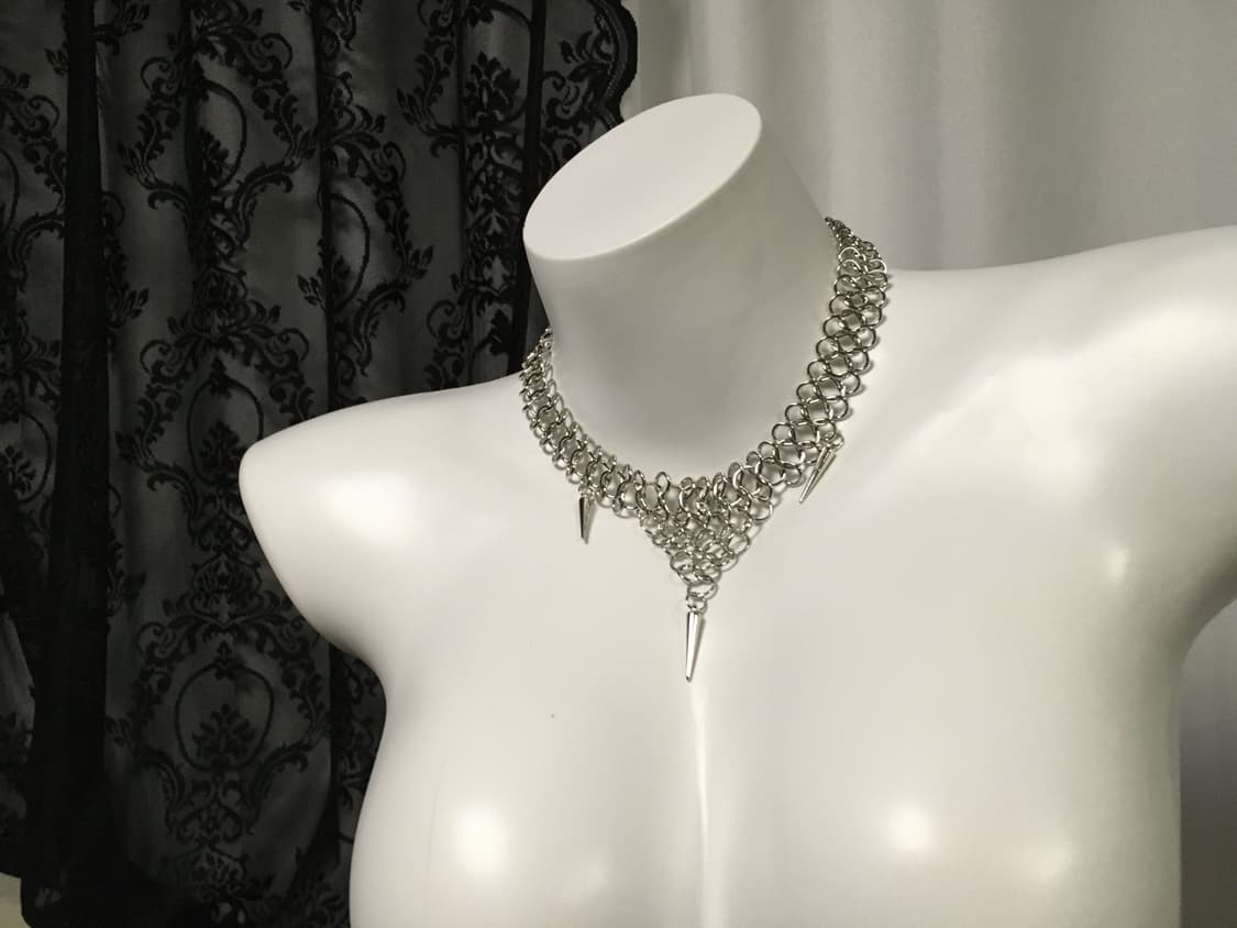 Vintage 핀터레스트 뿔 드롭 나나펑크 메탈 초커 네크리스 목걸이 상품이미지6