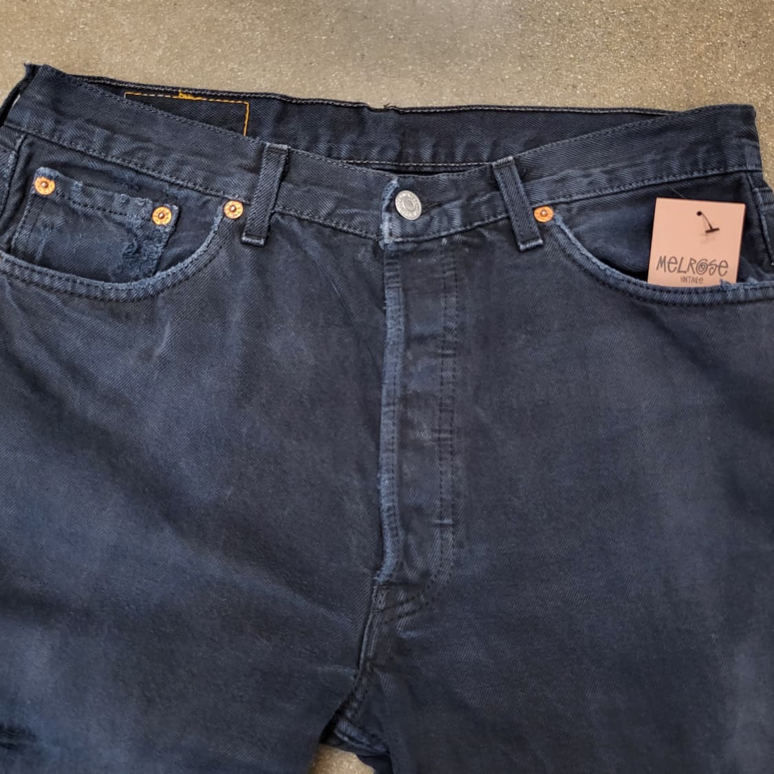 90s 리바이스 501 Made in France 데님 블랙진 상품이미지3