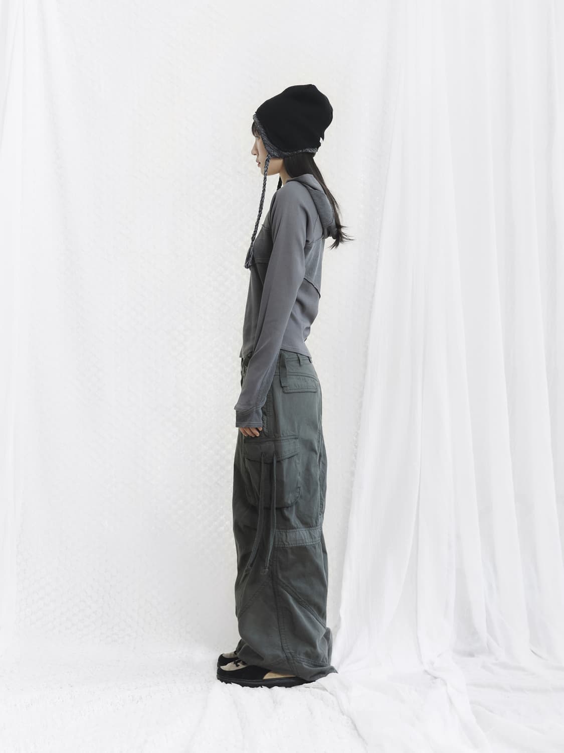 SUU WASHED POCKET PANTS-ASH KHAKI 1 상품이미지4