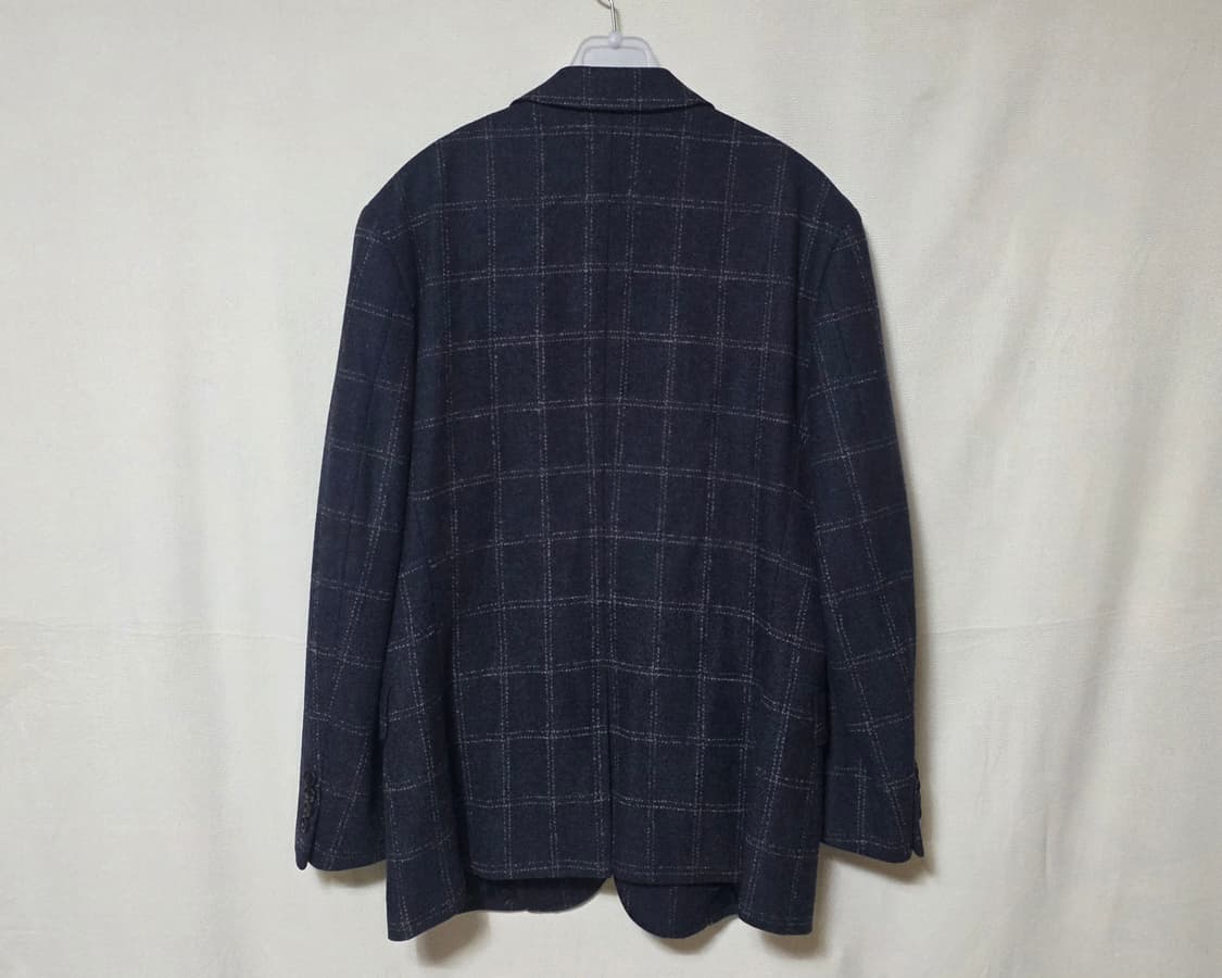 닥스 DAKS 네이비 체크 울 캐시미어 블레이저 100사이즈 상품이미지3