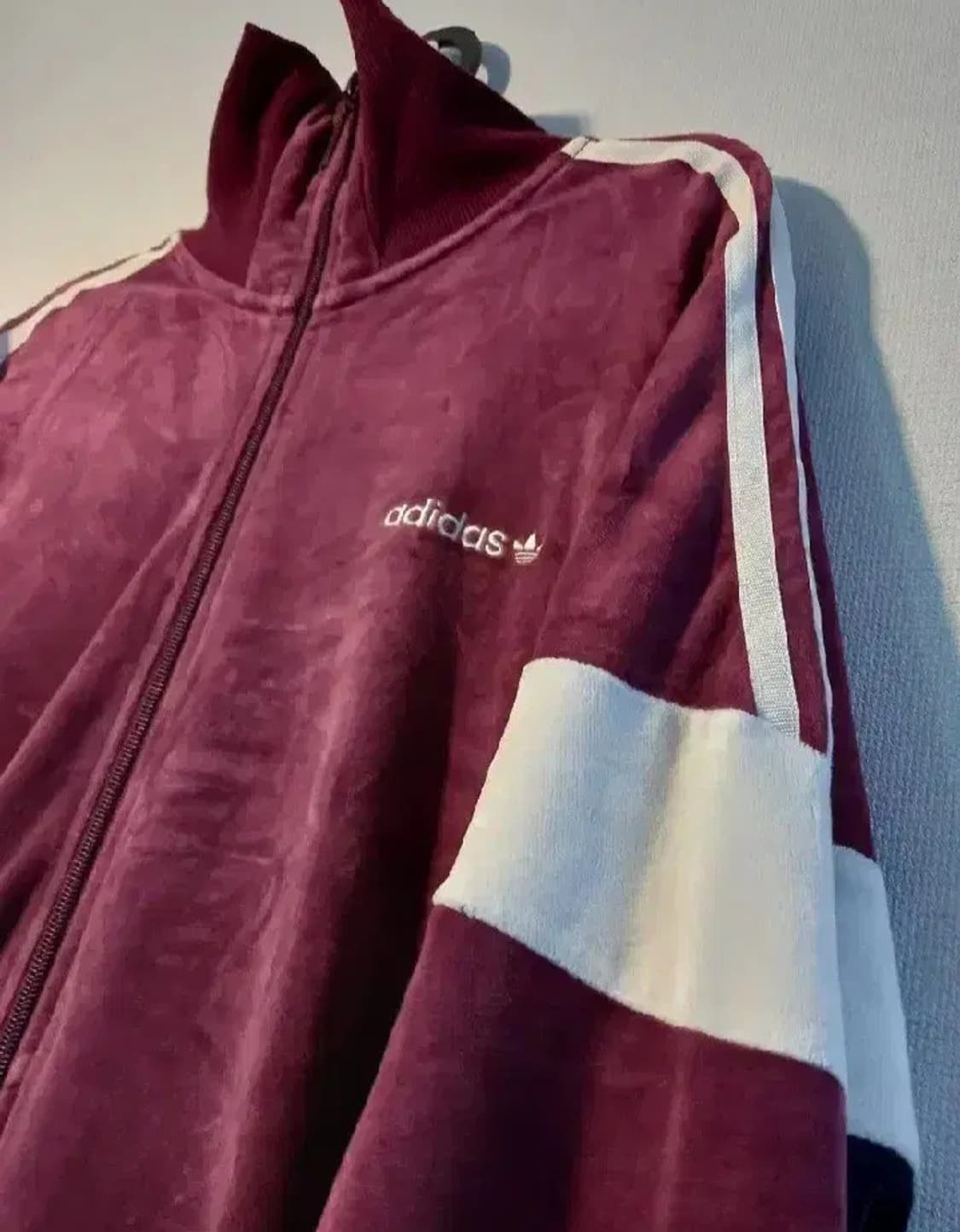 아디다스 희귀 벨벳 버건디 핑크 트랙탑 저지 져지집업 95~100 상품이미지2