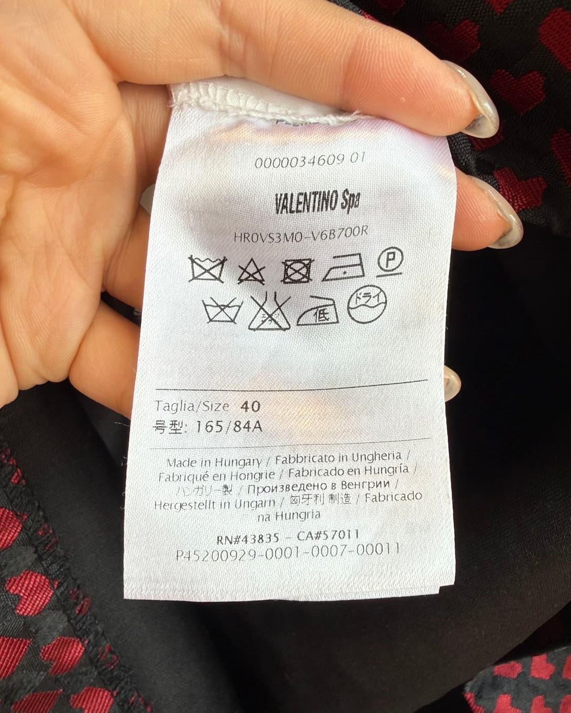 레드 발렌티노 화이트 앤 레드 블랙 하트 자카드 원피스 상품이미지9